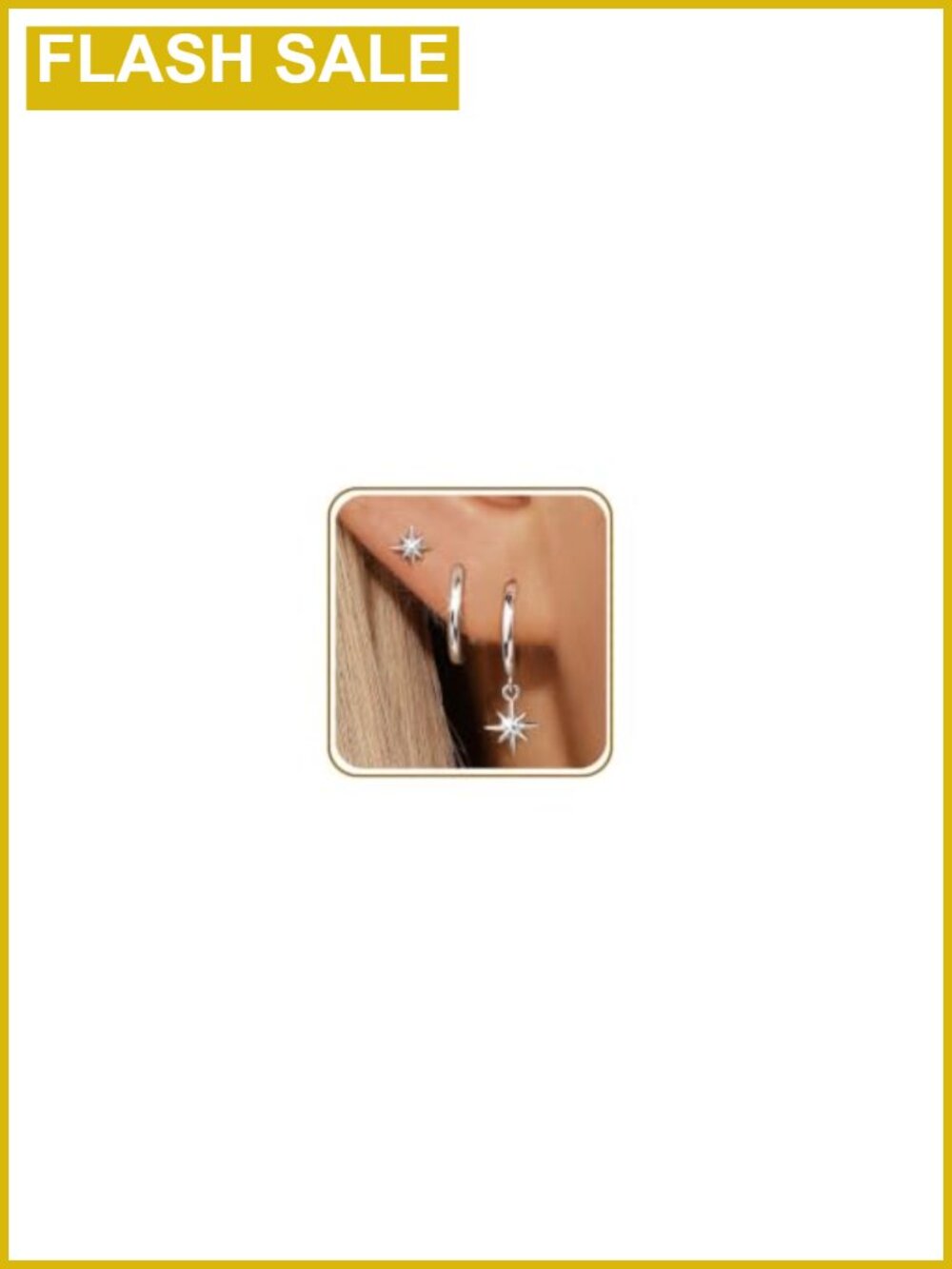 3 Pairs Star Earrings Set, Hoop Earrings for Women, 14k Gold Plated Earrings